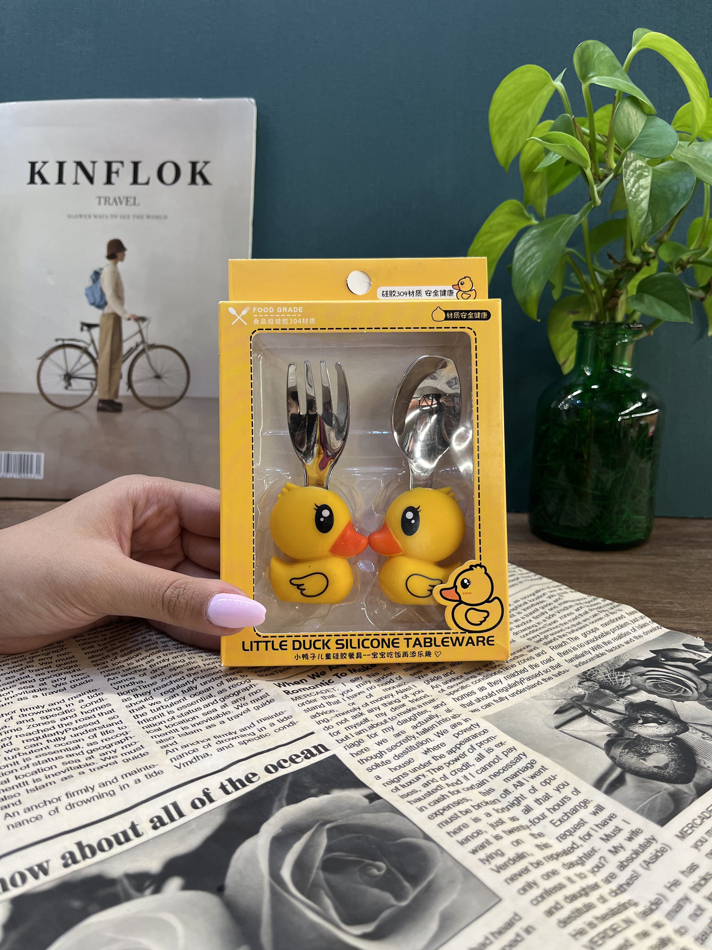 ست قاشق و چنگال دسته سیلیکونی فانتزی