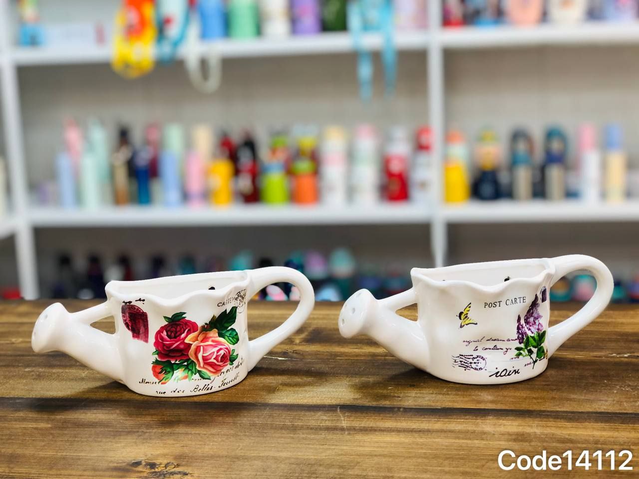 گلدان طرح ابپاش سرامیکی